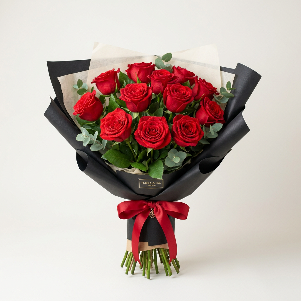Ramo Clásico 12 Rosas Rojas